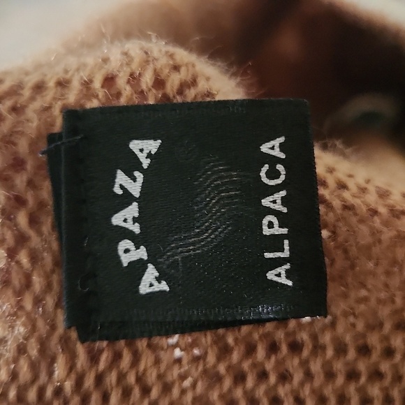 Apaza Alpaca Wool Blend Hoodie Tunic Sweater Llama Print Fringe Boho Small - Picture 7 of 11